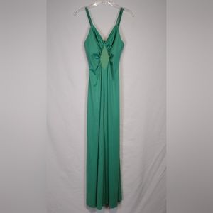 Vintage Jack Hartley Disco Miami Green Spaghetti Strap Maxi Dress Size Small(8)